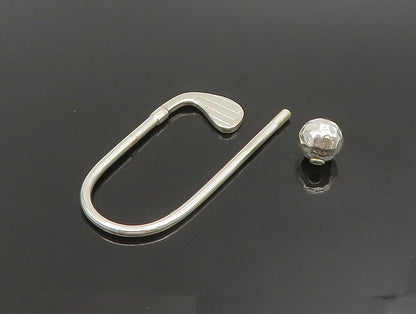 925 Sterling Silver  Vintage Golf Club & Screw Off Golf Ball Key Ring  TR3324