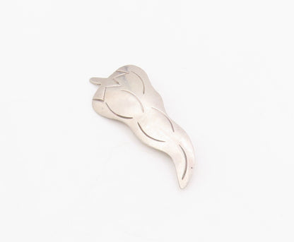 925 Sterling Silver Vintage Brooch Pin Etched Designer Chilli Pepper  BP12237