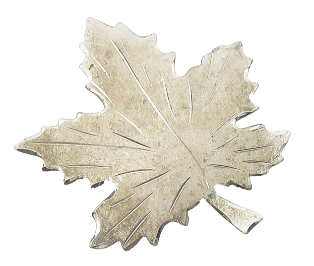 BOND BOYD 925 Sterling Silver  Vintage Etched Autumn Leaf Brooch Pin  BP4301