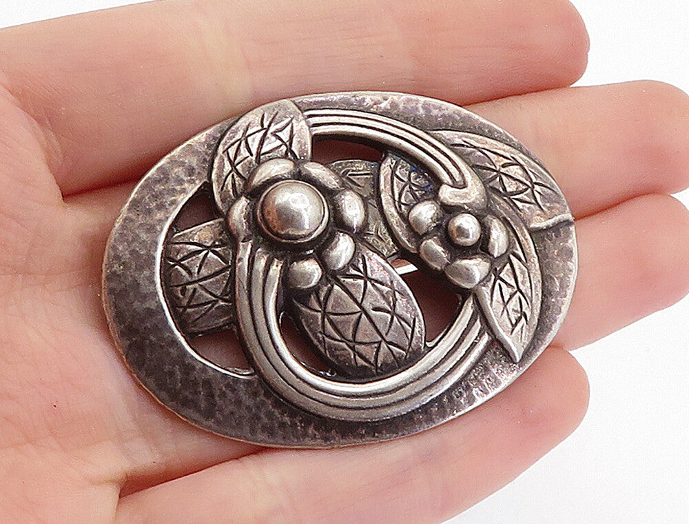 925 Sterling Silver Vintage Antique W. VOGEL GEORG JENSEN Brooch Pin  BP2467