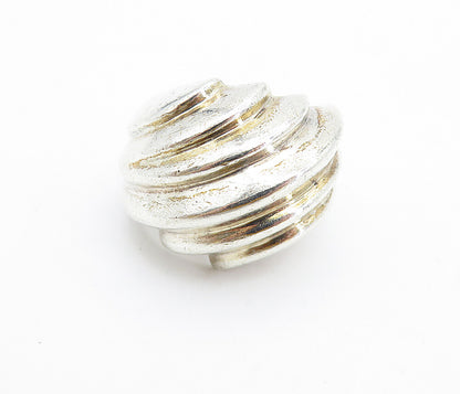 925 Sterling Silver  Vintage Shiny Fluted Dome Design Band Ring Sz 5.5  RG7506