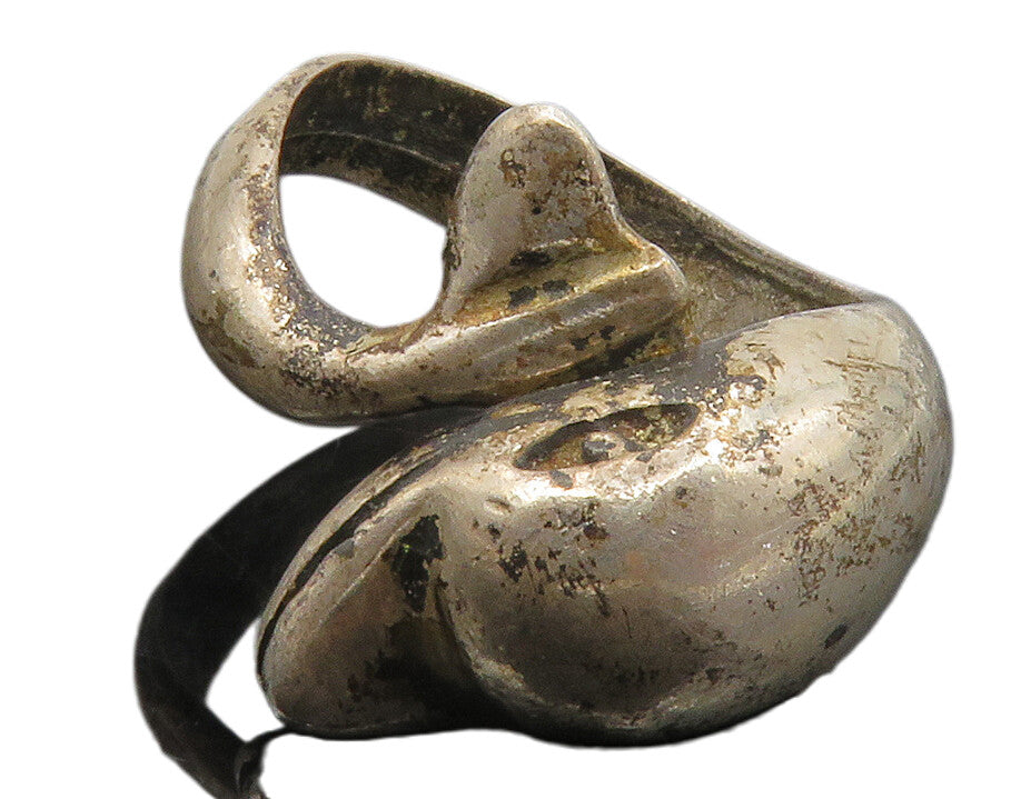 925 Sterling Silver  Vintage Dark Tone Dolphin Motif Band Ring Sz 5  RG13986