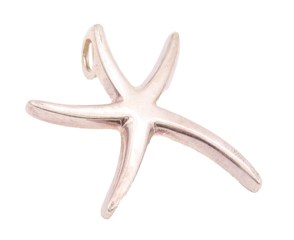 925 Sterling Silver Vintage Pendant Minimalist Solid Cutout Star Fish  PT22829
