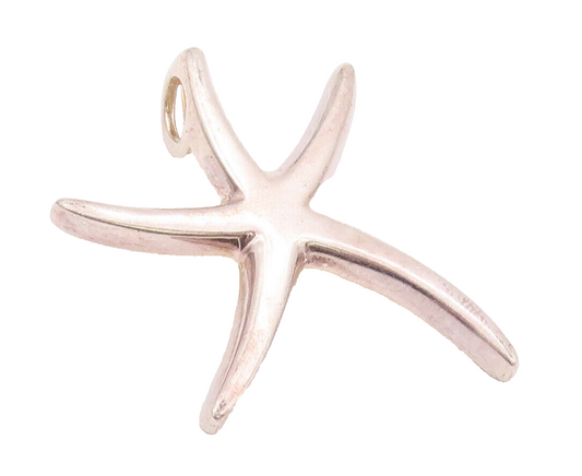 925 Sterling Silver Vintage Pendant Minimalist Solid Cutout Star Fish  PT22829
