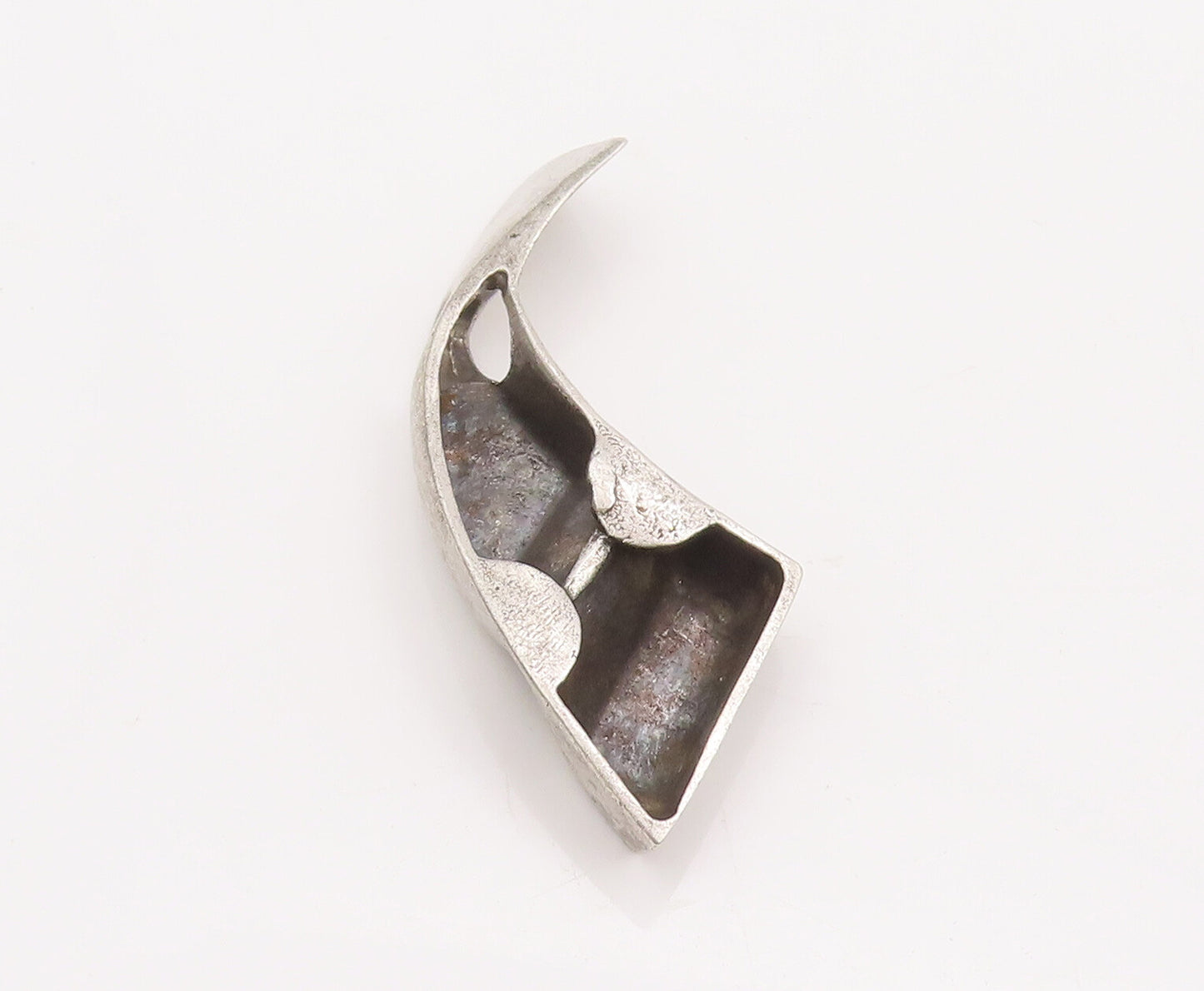 925 Sterling Silver Vintage Pendant POLAND  Designer Carved Round Cut CZ PT23111