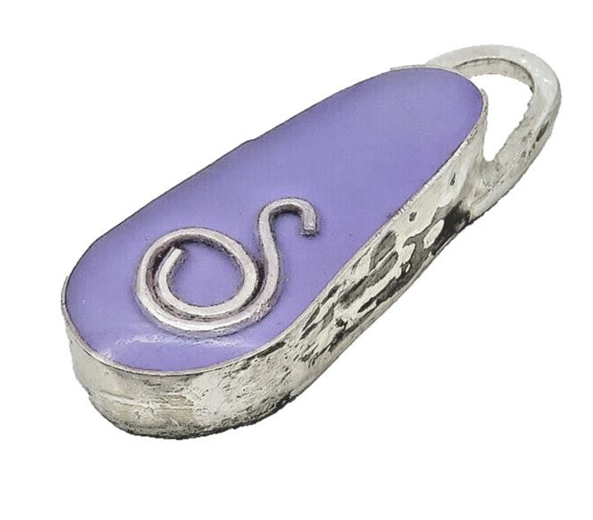 925 Sterling Silver  Vintage S Swirl Detail Smooth Drop Pendant  PT9234