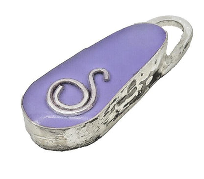 925 Sterling Silver  Vintage S Swirl Detail Smooth Drop Pendant  PT9234
