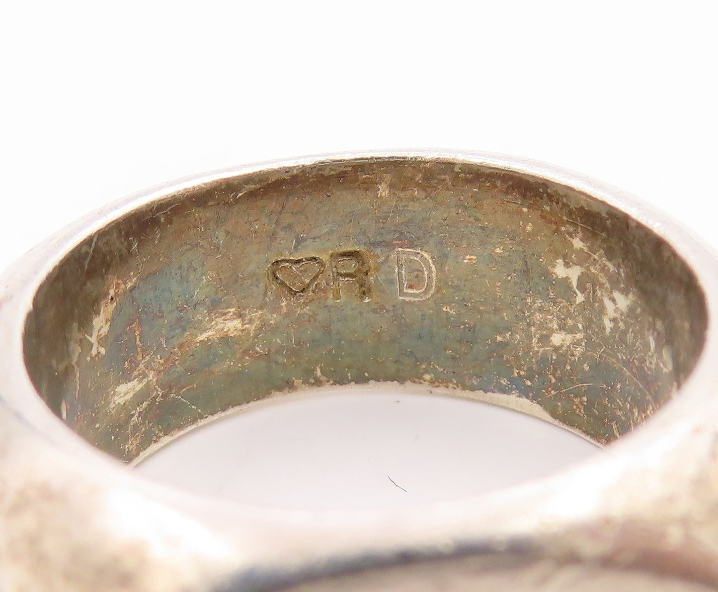 925 Sterling Silver Vintage Ring Minimalist Polished Wide Band  Sz 6.5  RG34148