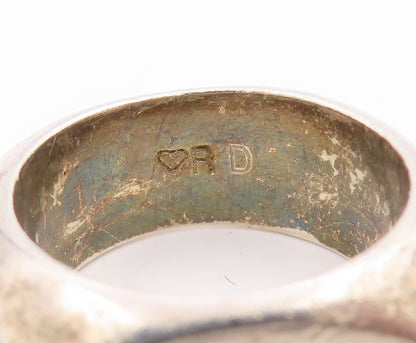 925 Sterling Silver Vintage Ring Minimalist Polished Wide Band  Sz 6.5  RG34148