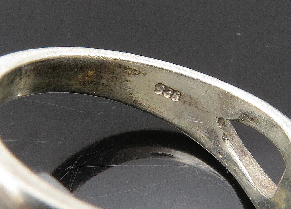 925 Sterling Silver  Vintage Shiny Open Love Heart Band Ring Sz 6.5  RG22248