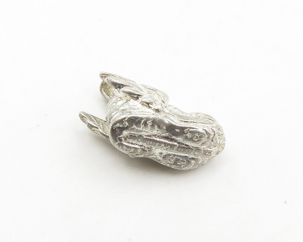 925 Sterling Silver  Vintage Shiny Winged Sneaker Shoe Pendant  PT15213
