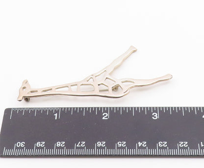 925 Sterling Silver  Vintage Shiny Cutout Giraffe Animal Brooch Pin  BP8213