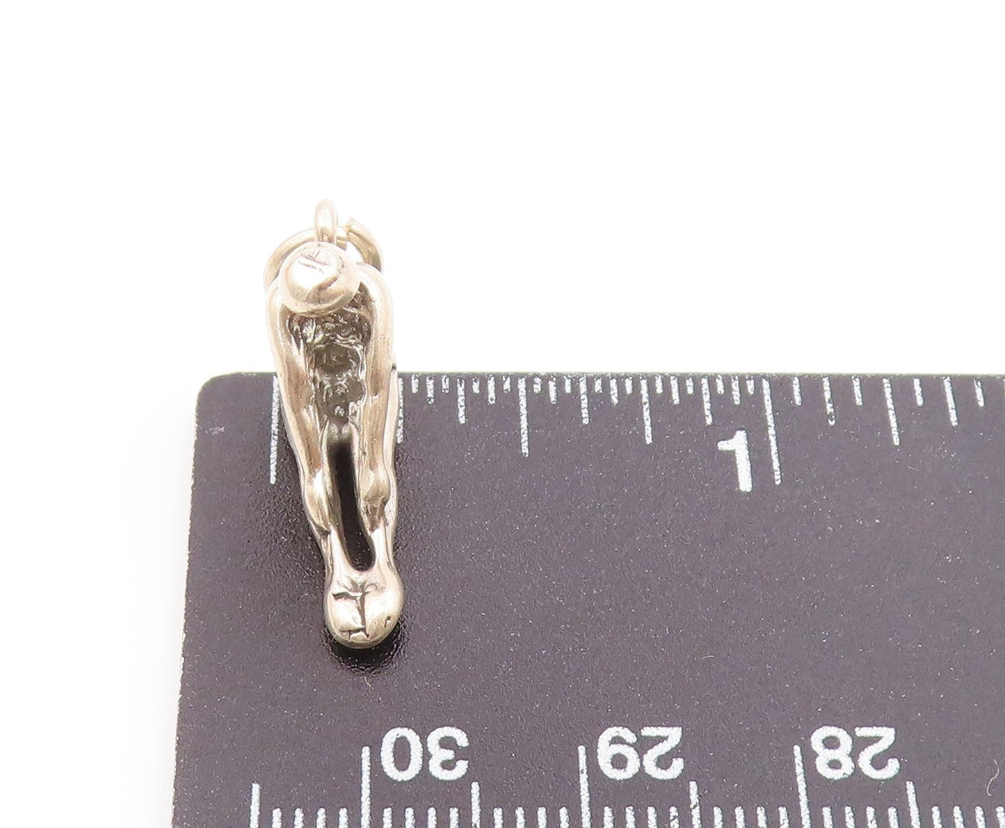 925 Sterling Silver  Vintage Petite Shiny Gymnast Athlete Pendant  PT19019