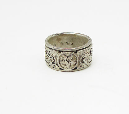 925 Sterling Silver  Vintage Modernist Celtic Band Ring Sz 6.5  RG3102