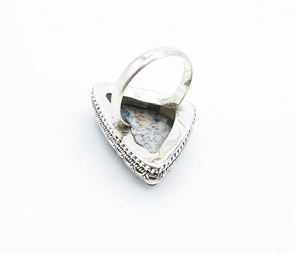 925 Sterling Silver  Dendrite Agate Triangle Cocktail Ring Sz 9.5  RG7740