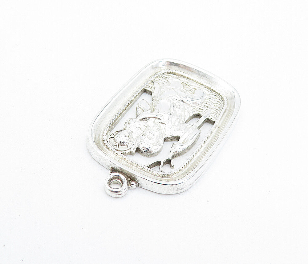 HAYWARD 925 Sterling Silver  Vintage Shiny Saint Christopher Pendant  PT5389