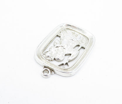 HAYWARD 925 Sterling Silver  Vintage Shiny Saint Christopher Pendant  PT5389