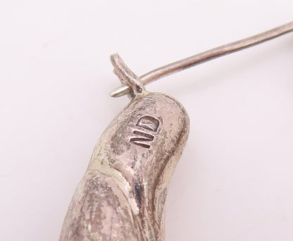 925 Sterling Silver Vintage Earrings Designer Puffed Grooved Hoops  EG13661