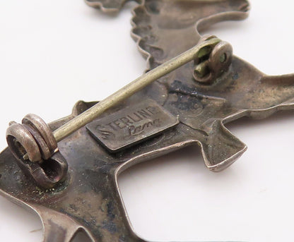 925 Sterling Silver Vintage Brooch Pin LANG 3D Cutout Running Horse  BP11201