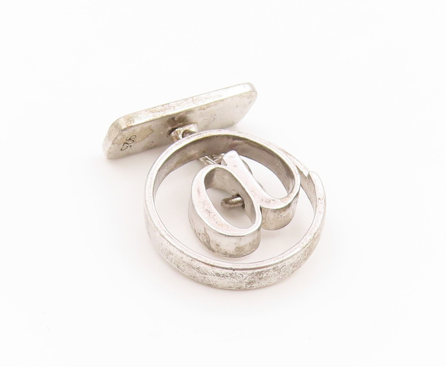 925 Sterling Silver Vintage Cufflinks Enamel Designer Single Pieces  TR4238