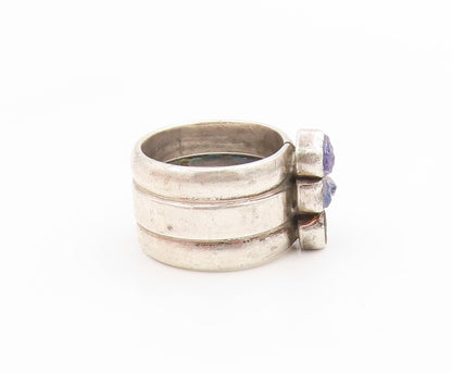 925 Sterling Silver Vintage Ring LILLY BARRACK Raw Amethyst Band Sz 7.5 RG34553