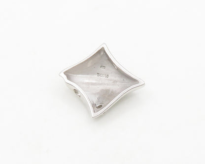 DOBBS 925 Sterling Silver  Vintage Topaz Accented Square Dome Pendant  PT15473