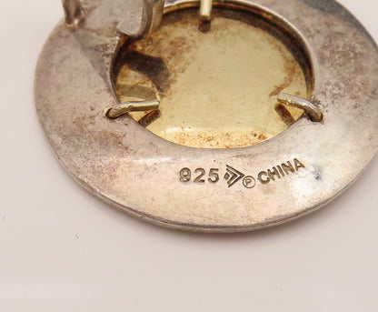 SILPADA 925 Sterling Silver Vintage Two Tone round Hammered Pendant PT21992