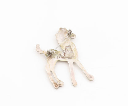 925 Sterling Silver Vintage Brooch MEXICO Antique Turquoise Eyed Horse  BP12015