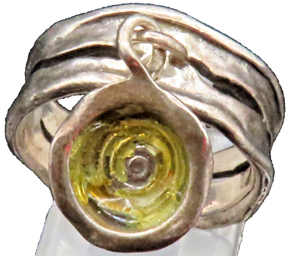 ISRAEL 925 Silver  Vintage Open Wavy Band Spiral Charm Ring Sz 7.5  RG25251