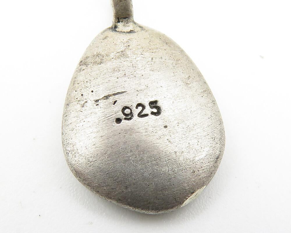 925 Sterling Silver  Vintage Believe Etched Dark Tone Petite Pendant  PT8408