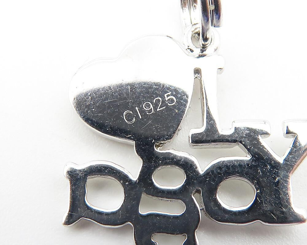 925 Sterling Silver  Shiny Enamel Coated I Love Yoga Drop Pendant  PT8507