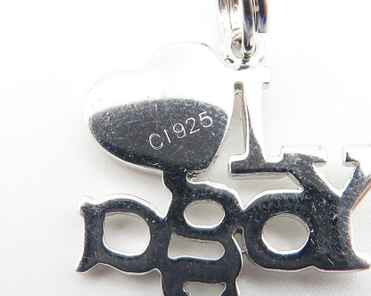 925 Sterling Silver  Shiny Enamel Coated I Love Yoga Drop Pendant  PT8507