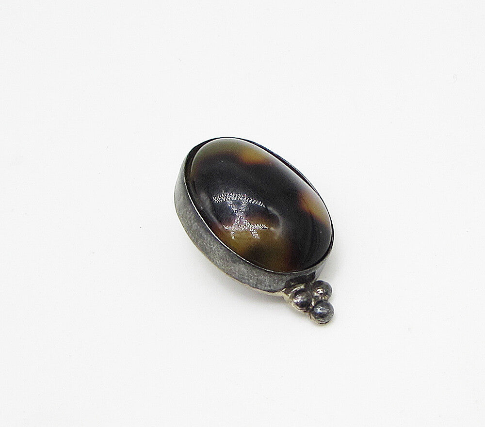 925 Sterling Silver  Vintage Bezel Set Quartz Oval Slider Pendant  PT2333
