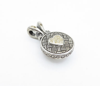 925 Sterling Silver  Vintage Cubic Zirconia 2 Tone Twist Drop Pendant  PT2989