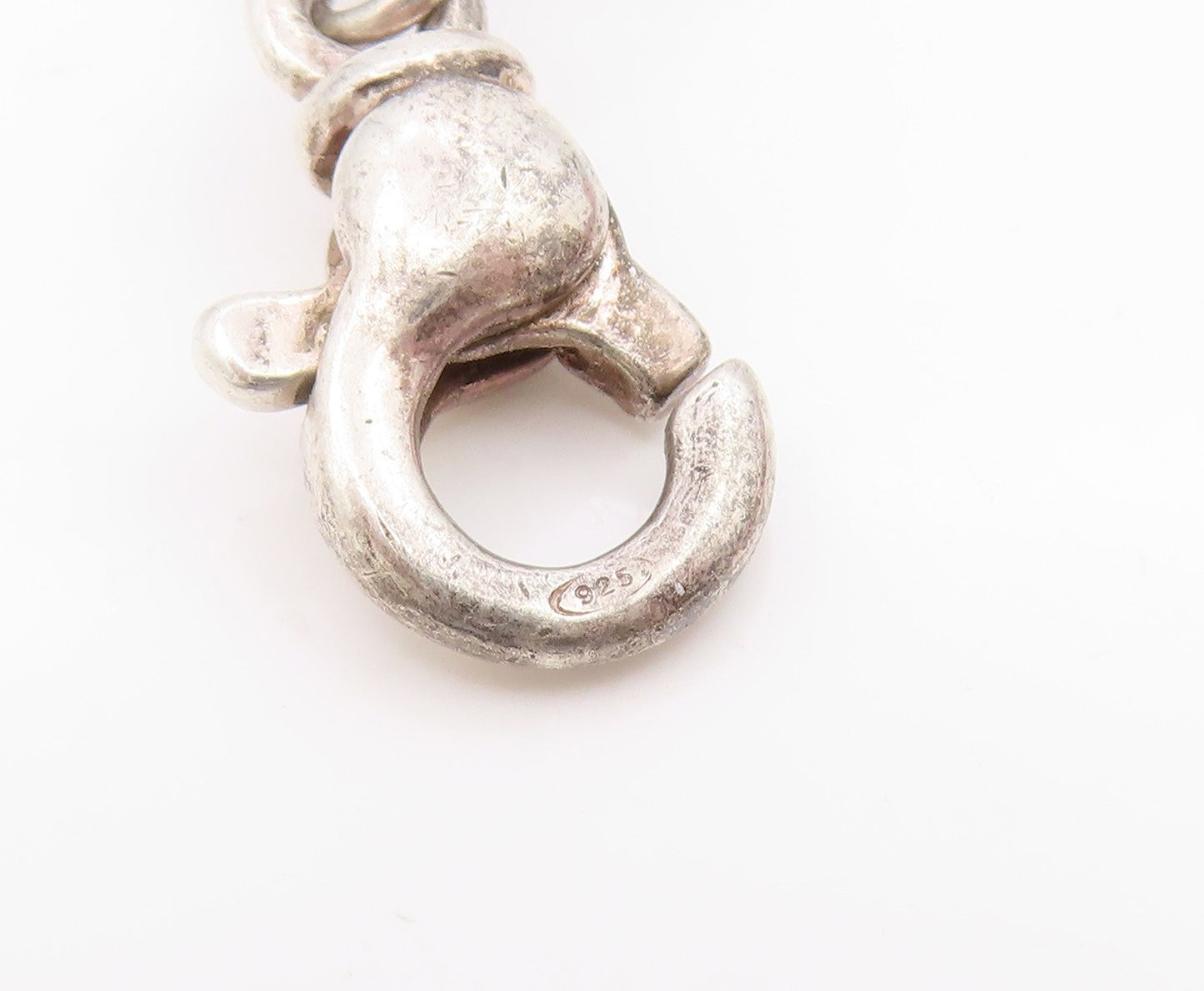 925 Sterling Silver Vintage Bracelet Chunky Interlocking Open Oval Link BT11724