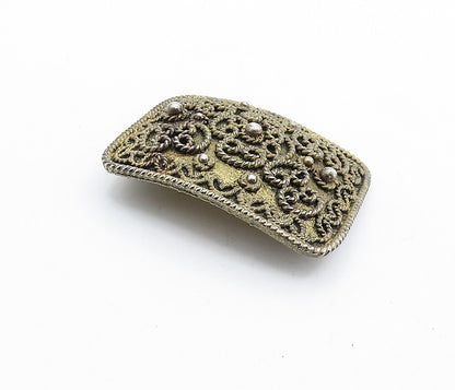 TOPAZIO PORTUGAL 925 Silver  Vintage Pretzel Twist Detail Brooch Pin  BP2656