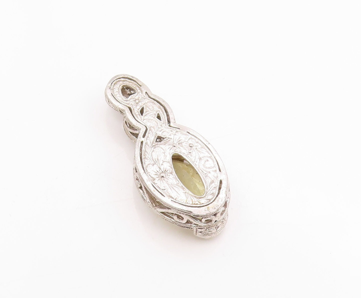 925 Sterling Silver Vintage Pendant Topaz & CZ Woven Celestial Knot  PT24918