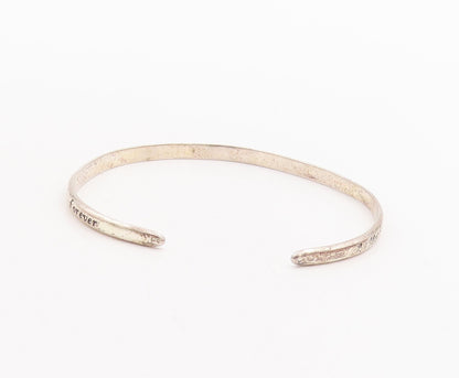 925 Sterling Silver Vintage Bracelet Solid Etched Mother's Love Cuff  BT10675