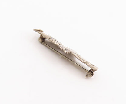 925 Sterling Silver Vintage Brooch Pin PMI Carved Cute Little Girl  BP10959