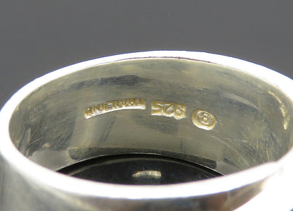 925 Sterling Silver Vintage Shiny Wrap Around Design Band Ring Sz 8 RG20028