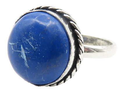 MEXICO 925 Sterling Silver Vintage Lapis Lazuli Cocktail Ring Sz 9.5  RG11669