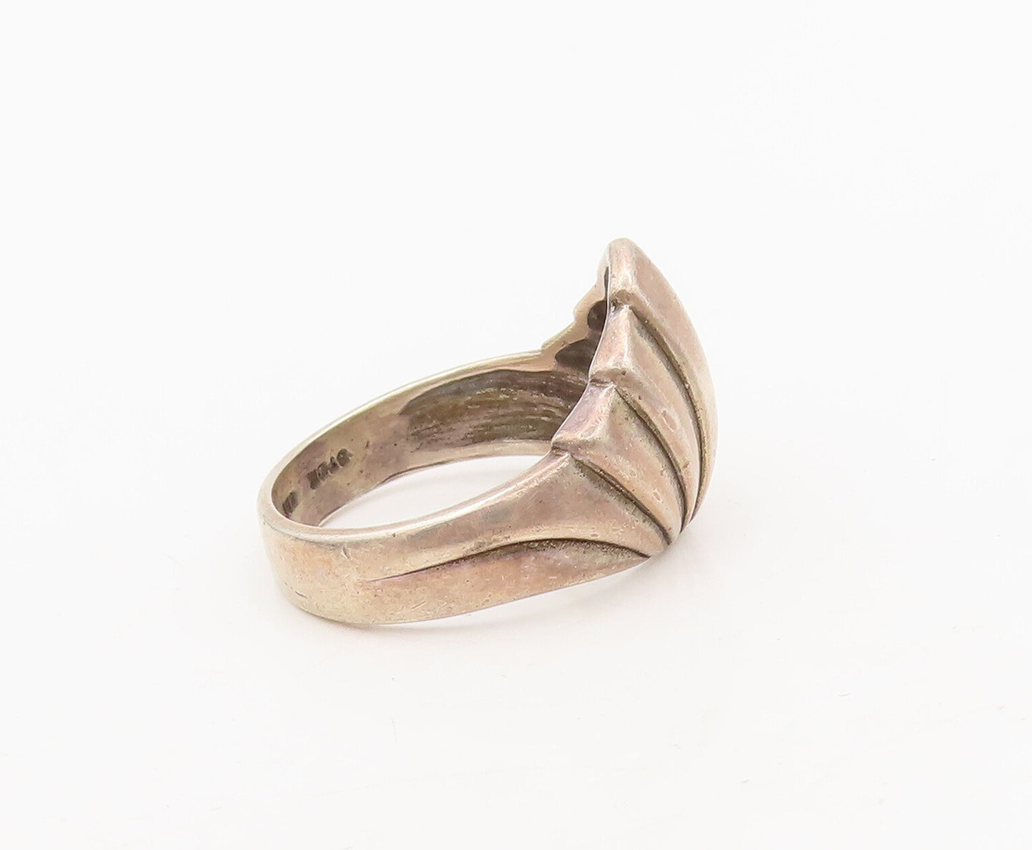 KABANA 925 Sterling Silver  Vintage Minimalist Fan Shape Ring Sz 6.5  RG27063
