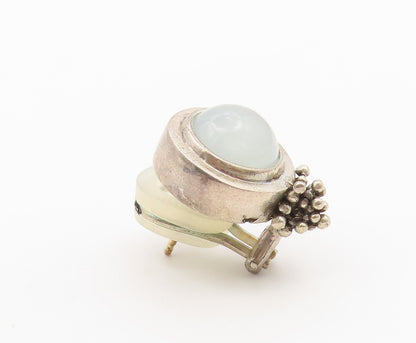 925 Sterling Silver Vintage Earrings MICHAEL DAWKINS Chalcedony Beads  EG14491