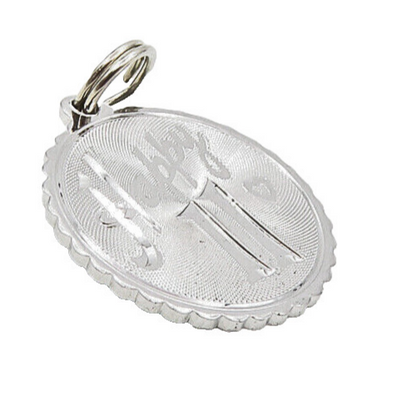 925 Sterling Silver  Shiny Happy 11th Birthday Etched Drop Pendant  PT6765