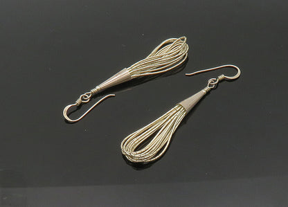 925 Sterling Silver  Vintage Liquid Silver Loop Dangle Earrings  EG10744