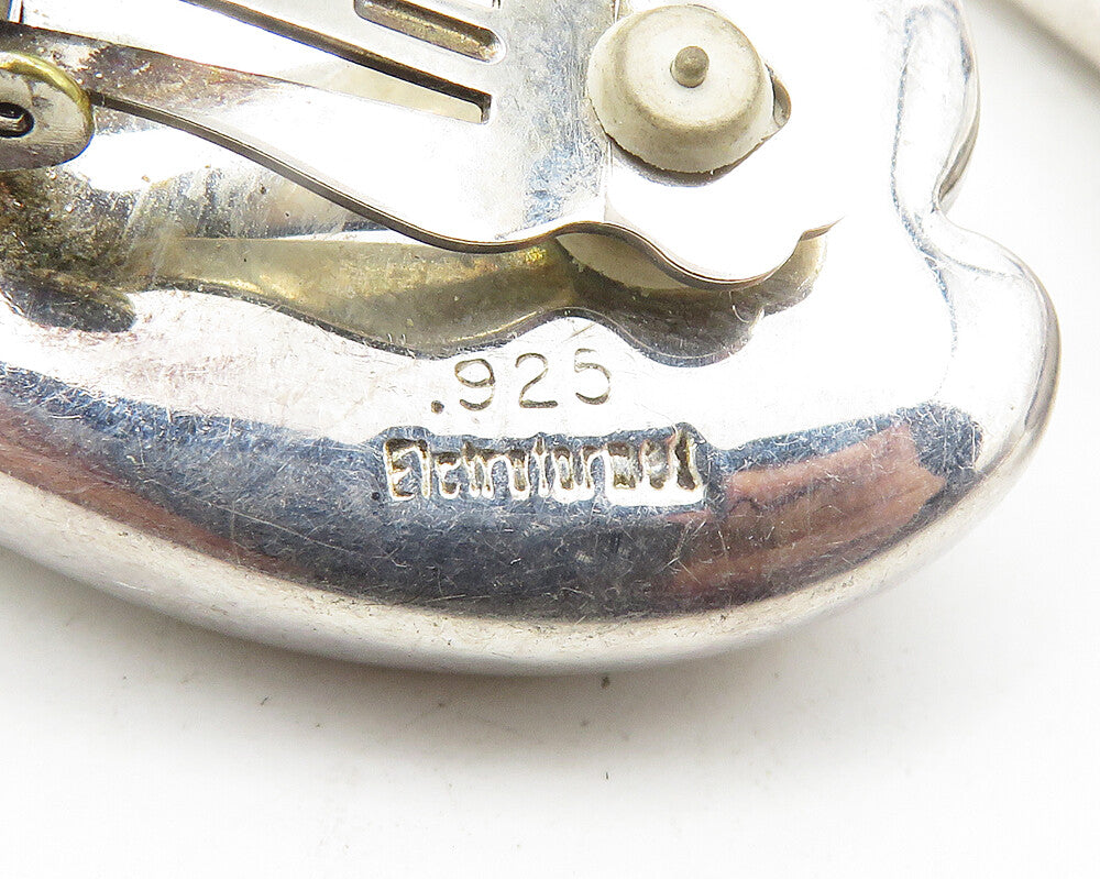 FREDERIC JEAN DUCLOS 925 Silver  Vintage Shiny Non Pierce Earrings  EG9544