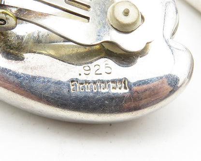 FREDERIC JEAN DUCLOS 925 Silver  Vintage Shiny Non Pierce Earrings  EG9544