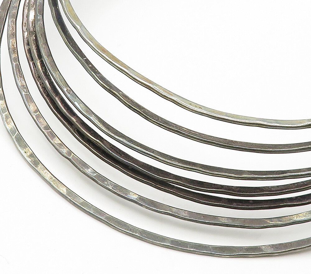 925 Sterling Silver  Vintage Dark Tone Split Shank Collar Necklace  NE2579