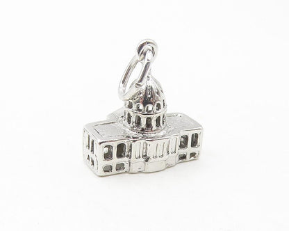 925 Sterling Silver  Vintage Petite Shiny Capitol Building Pendant  PT9384