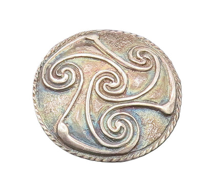 FRENCH QUARTER FESTIVAL 925 Silver  Vintage Carved Spirals Brooch Pin  BP10172